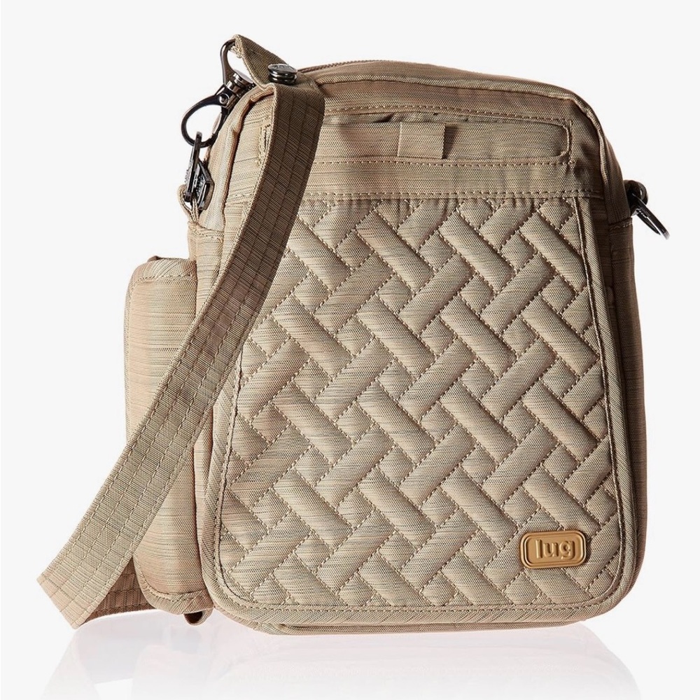Lug Quilted Crossbody Bag in Beige